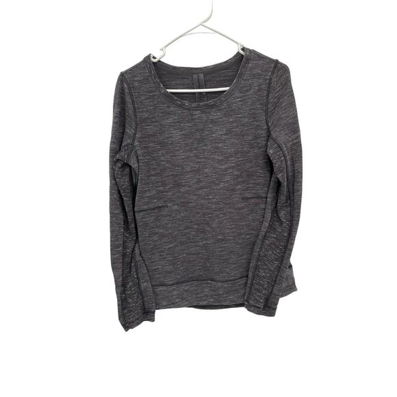 Lululemon Tops - Lululemon Exhalation Sweatshirt Pullover Heathered Marked Black Size 6